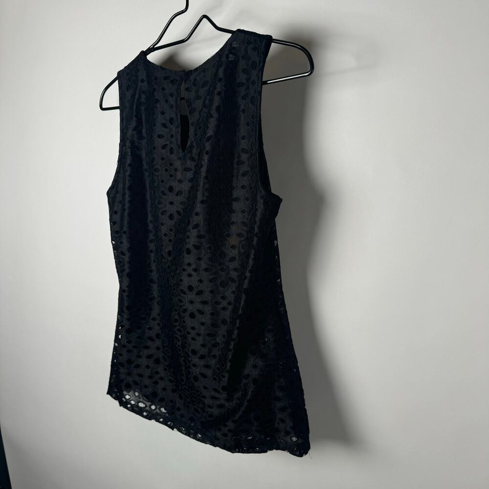 Banana Republic Sleeveless Top Black Eyelet Blouse Layered Size S - Picture 7 of 7